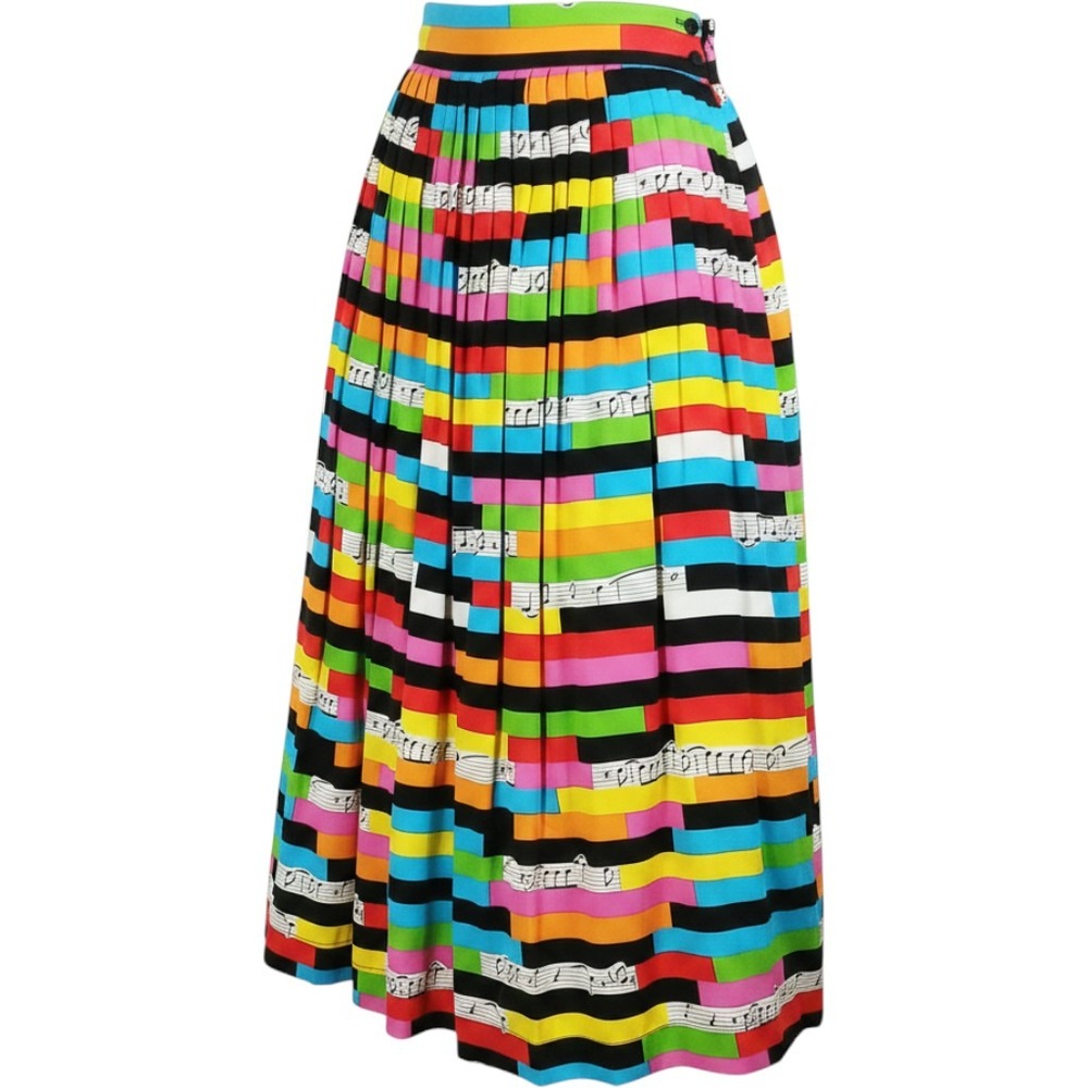 Vtg Platinum by Dorothy Schoelen Pleated Teacher Core Midi Skirt Rayon Size 8
